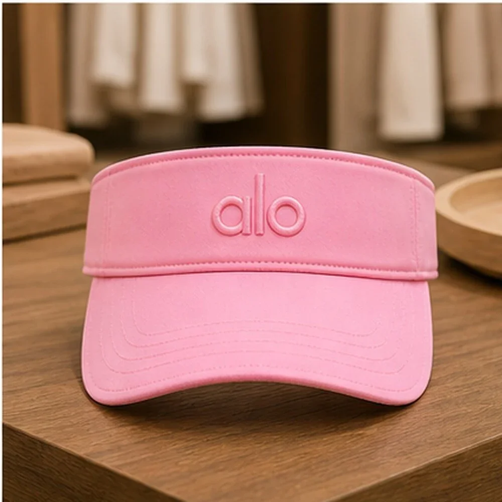 ALO Yoga Pink Workout Open Top Visor Hat Sporty
